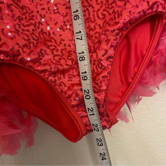 Weissman solo glam custom Dance costume hot pink pink feather Get Happy 14101 MC - Picture 10 of 14